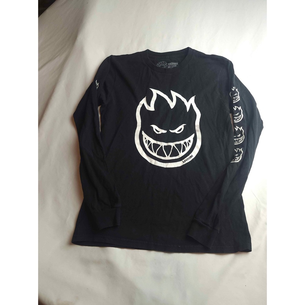 Spitfire Wheels Bighead Long Sleeve Skate T-Shirt Black Mens Small Graphic Logo
